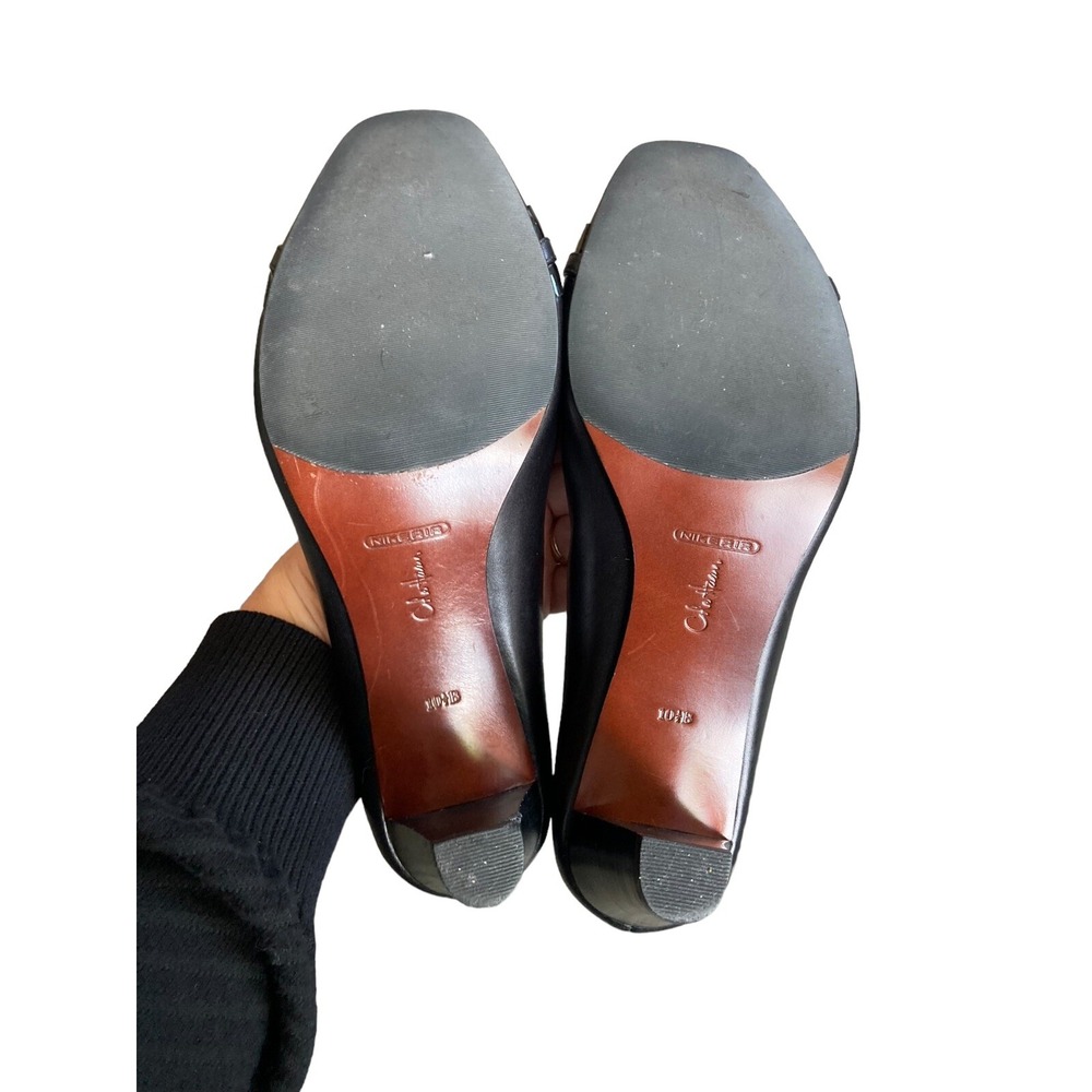 Cole Haan Women's Black Leather Heels Size 10.5 Old Money Career Buckle - Picture 6 of 7